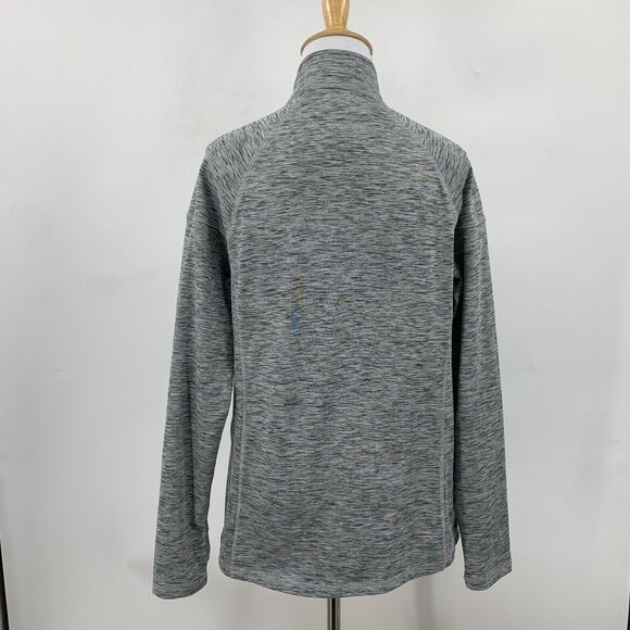 T by Talbots Jacket Womens M Medium Gray Spacedye Zip Up Thumbhole Mock Neck - Picture 7 of 13